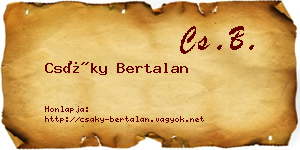 Csáky Bertalan névjegykártya