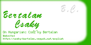 bertalan csaky business card